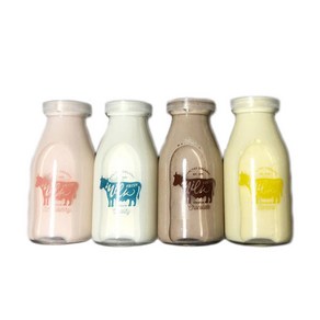 젖소 레트로 우유병 200ml x 4종세트