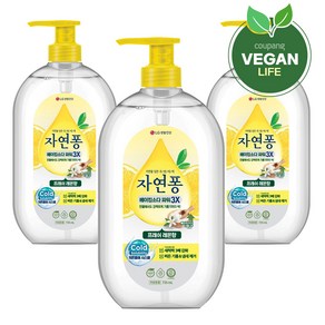 자연퐁 베이킹소다 파워 3X 프레쉬 레몬향, 735ml, 3개