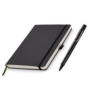 LAMY 페이퍼 소프트커버 노트 A5 + 사파리 볼펜 세트, 블랙, 1세트