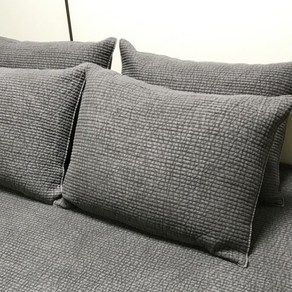 데코그램 60수 워싱 줄누빔 피그먼트 베개커버 차콜 50 x 70 cm