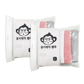 졸리홈 몽키매직 행주 무지 화이트 2p + 그레이 2p + 핑크 2p 세트, 2세트