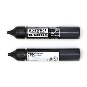 시넬리에 애브스트랙트 아크릭 3D 라이너 물감 759 Mas Black 2p, 27ml, 1색