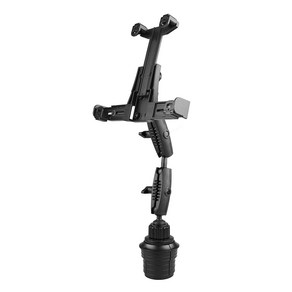 ARKON 더블 로버스트 컵홀더 차량용 태블릿 락킹 거치대 TABRM2X523, 블랙, 1개