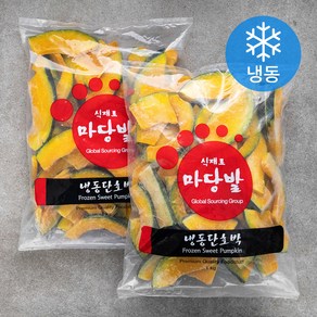 마당발 단호박 슬라이스 (냉동), 1kg, 2개