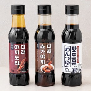 젠미 맛쯔유 320g + 야끼도리다래 335g + 쇼가아끼다래 335g 소스 세트, 1세트