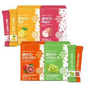 참앤들황토농원 데이앤 콤부차 복숭아 5g x 30p + 레몬 5g x 30p + 샤인머스켓 5g x 30p+ 모로오렌지 5g x 30p 세트