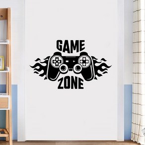 나음다름 GAME ZONE 포인트 벽지 스티커, 블랙, M(43 x 25 cm)