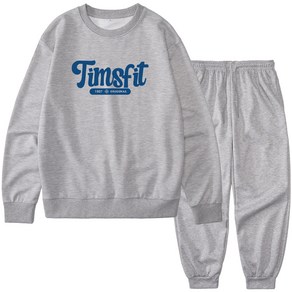 TIMSFIT 남녀공용 빅사이즈 오리지널 빅로고 맨투맨 조거팬츠 셋업