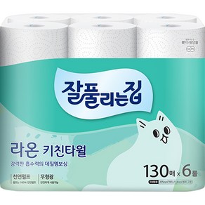 잘풀리는집 라온 키친타월 130매, 6개입, 1개