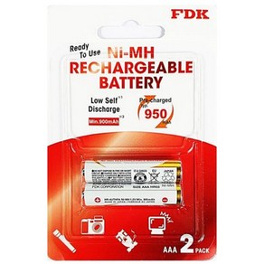 에프디케이 AAA충전지 950mAh, 2개입, 1개