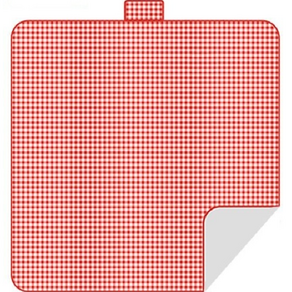 꿀비 가벼운 접이식 생활방수 잔디밭 비치 감성 피크닉매트, 레드체크