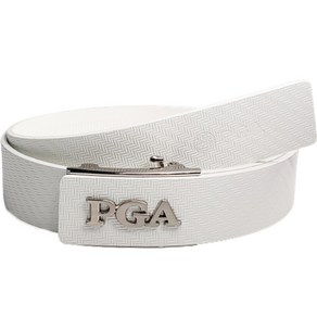 PGA투어 남성용 골프 프리미엄 통가죽 자동 벨트 PGA111, 화이트, 1개