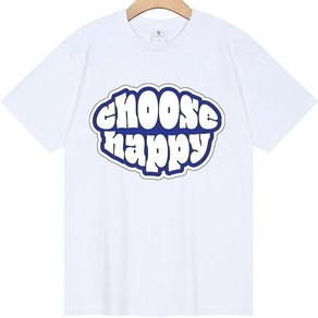 디엘크리 빅사이즈 CHOOSE HAPPY 프린팅 18수 반팔 티셔츠