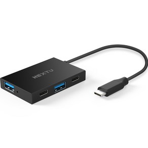 넥스트유 USB3.2 Gen2 10G USB-A/C 4포트 무전원 허브 NEXT-3422U3-10G, 블랙