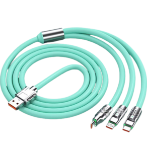 IS공감 A타입-멀티단자 3 in 1 120W 몬스터 충전 케이블, 2m, 민트, 1개