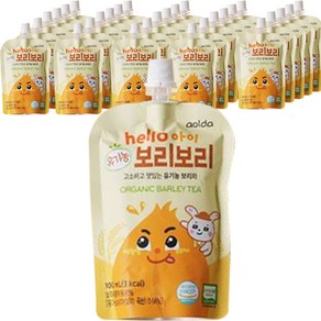 아올다 hello 아이 유기농 보리보리 보리차, 100ml, 40개