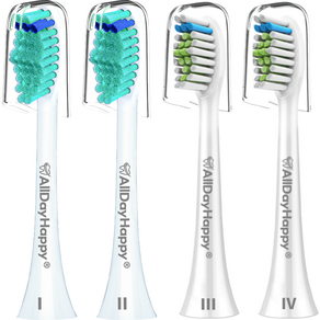 올데이해피 필립스 호환용 전동 칫솔모 HX6014P 2p + HX6064P 2p + 안전뚜껑 4p 세트