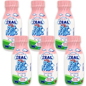 질 ZEAL 뉴질랜드 프리미엄 고양이 펫밀크, 우유맛, 255ml, 6개