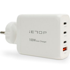 이탑 100W GAN 초고속 C타입 USB 멀티 충전기, 화이트, 1개