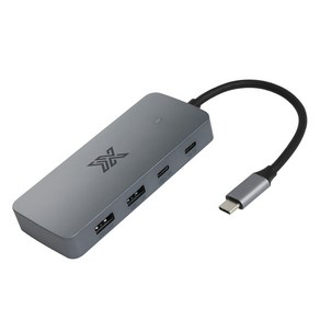 IX 7in1 USB C타입 HDMI DP 듀얼 모니터 확장 멀티허브, 그레이, 1개