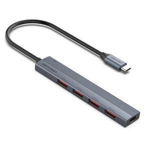 벤션 USB 3.2 Gen2 10Gbps C타입 고속 멀티허브 CKH, 그레이, 1개