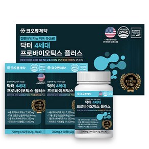 코오롱제약 닥터 4세대 프로바이오틱스 플러스 42g, 3개, 60정