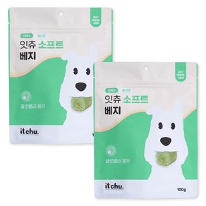 잇츄 강아지 소프트 껌, 베지, 100g, 2개