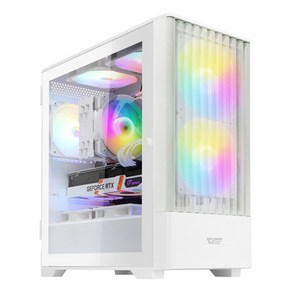 dakFlash 강화유리 PC 케이스 화이트 DNM600 MESH RGB, 1개