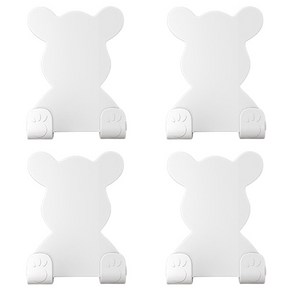 블럭마트 욕실 면도기 & 코드 걸이 4p, 화이트, 4개