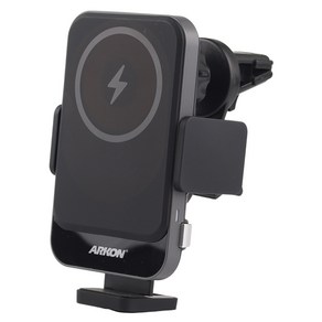 ARKON 맥포드 차량용 송풍구 맥세이프 무선충전 휴댜폰 거치대 MWC357, 1개, 블랙