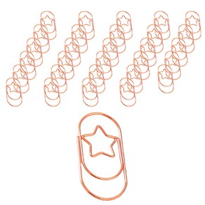 마켓감성 다양한 모양 클립 스타 로즈골드, 50개입, 1개