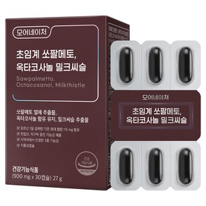 모어네이처 남성용 초임계 쏘팔메토 옥타코사놀 밀크씨슬 27g, 30정, 1개