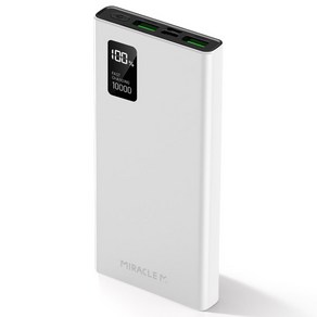 미라클엠 고속충전 보조배터리 10000mAh C타입, MPB-10K, 화이트