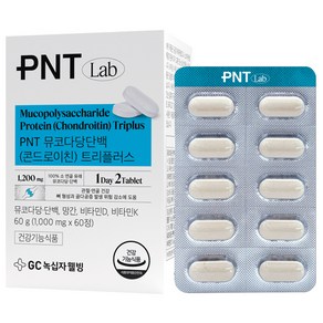 GC녹십자웰빙 PNT 뮤코다당단백 콘드로이친 트리플러스 60g, 60정, 1개