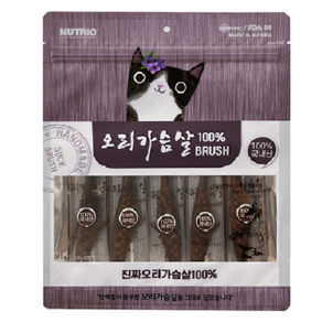 뉴트리오 고양이 순살 가슴살 브러쉬 5p, 1개, 35g, 오리고기맛