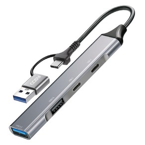 코시 4포트 듀얼 커넥터 슬림 메탈 USB 3.0 멀티허브 UH4126CA-YJ2407