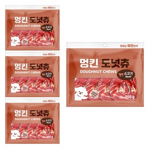 멍킨도넛츄 반려견 덴탈껌, 소고기맛, 200g, 4개