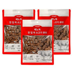 베노독 강아지 한입 쏙 소고기 큐브, 혼합맛(치킨/소고기/과일/야채), 300g, 3개