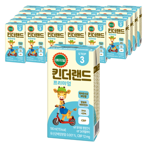 베지밀 유아용 뉴 킨더랜드 프리미엄3 미드 두유 190ml, 64개