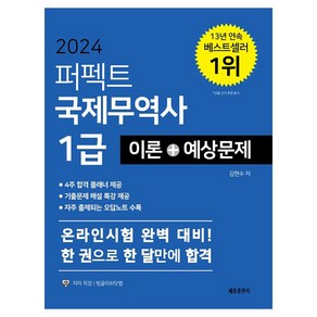 2024 퍼펙트 국제무역사 1급 이론+예상문제, 세종출판사(이길안)