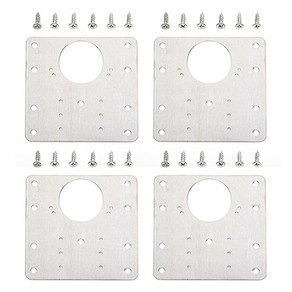 지오비즈 경첩보강판 나사 풀세트 스텐 사각 4p, 보강판(90 x 90 mm), 1세트