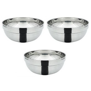 뉴 이중 스텐 턱 냉면그릇 19.5cm, 3개