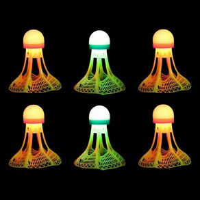 마샤투 방풍 스피드 LED 배드민턴 셔틀콕, 랜덤 발송, 6개입, 1세트
