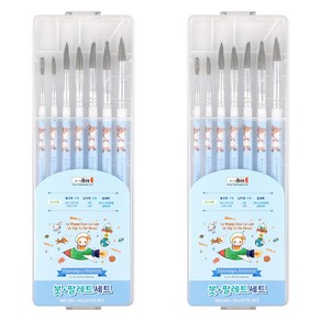 아이비스 붓+팔레트 세트 블루, 2세트, 2호, 4호, 6호, 8호, 10호, 12호, 15호