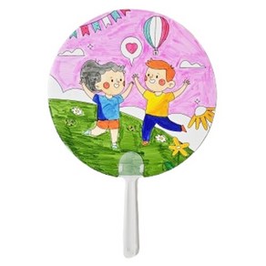 빅드림 아이두 DIY 만들기 종이부채 10p + 부채 막대 10p + 채색 예시 10p 세트, 친구사랑, 1세트