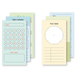 모노라이크 트리플 메모패드 오늘의 기록 2종 B세트, Coal tacke, Time table, 1세트