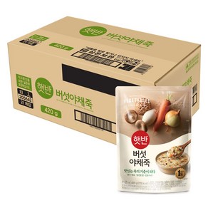 햇반 버섯 야채죽, 420g, 21개