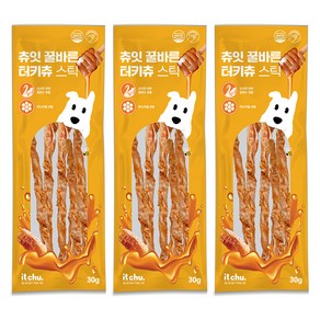 잇츄 강아지 츄잇 꿀바른 터키츄 스틱, 3개, 30g, 혼합맛(칠면조/마누카꿀)