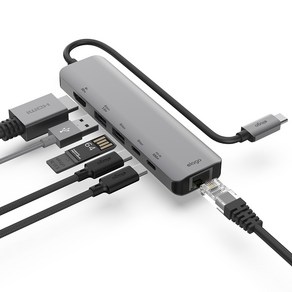 엘라고 6in1 USB C타입 HDMI 8K 멀티 허브 어댑터, 다크그레이, 1개