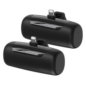 에토프 도킹 일체형 미니 무선 보조배터리 5000mAh 애플8핀 2개, SPE-PA5GPQ8P(8핀), 블랙